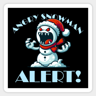 Angry Snowman Alert! - Evil Monster Snowman Design Sticker